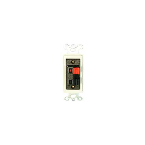Designer Style Wall Plate Insert w/ 2 Position Push-In Speaker Terminal - Black