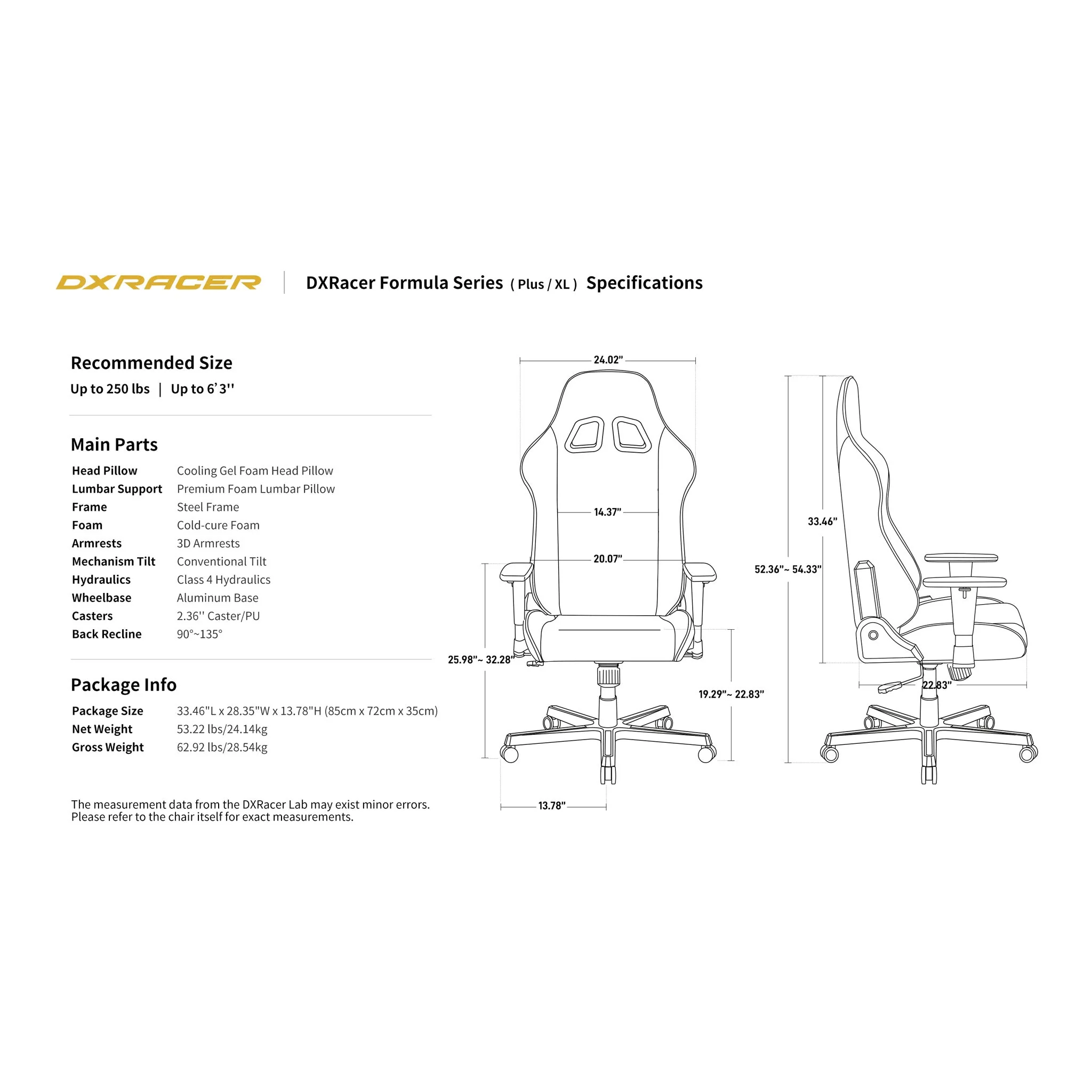 DXRacer Formula Series Black Indigo Leatherette Ergonomic XL Gaming Chair - DXR-GC/XLFH08LTC/NI - Image 7