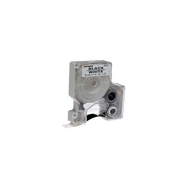 DYMO 45013 1/2" Label Tape, Black On White, D1, 23FT