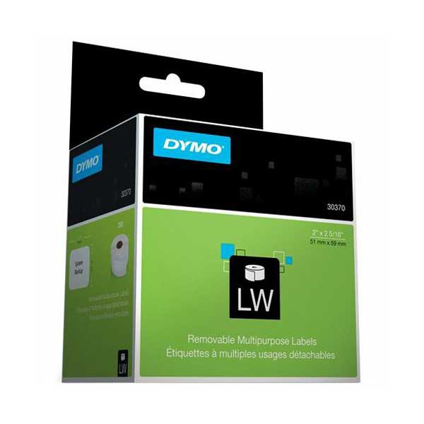 DYMO 30370 Labelwriter Labels, 2" x 2-5/16", White, LW, 250 Labels