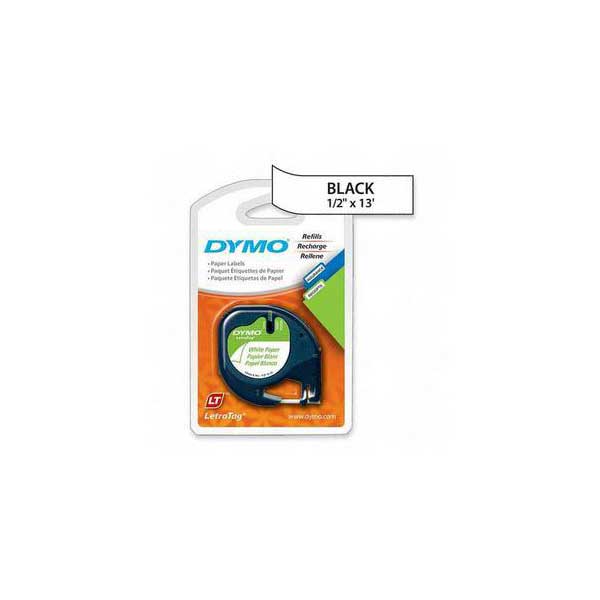 DYMO 10697 1/2" Black On White Label Tape, LT Compatible, 13FT, 2 Pack