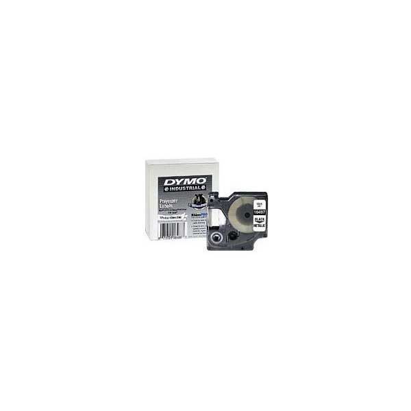 DYMO Rhino 18483 1/2" Permanent Polyester Label Tape, Black On White, IND, 18FT