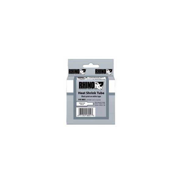 DYMO Rhino 18057 3/4" Heat Shrink Tubing, Black On White, 3:1, IND, 5FT