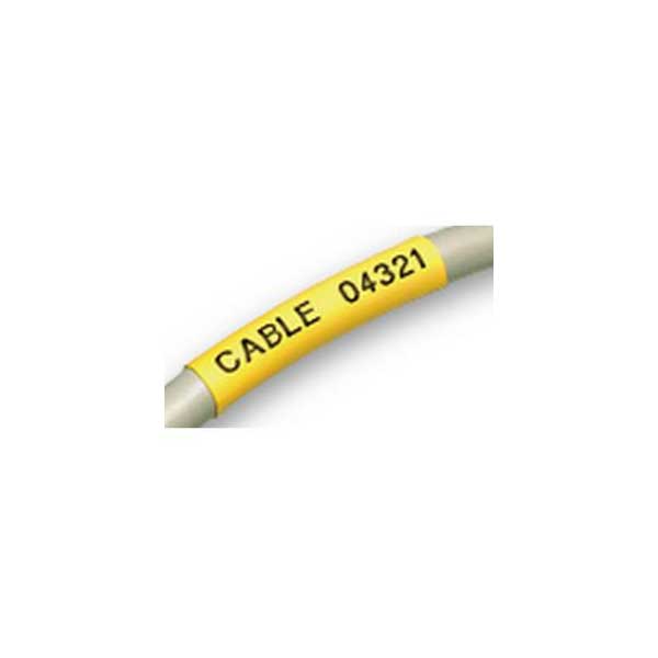 DYMO Rhino 18053 3/8" Heat Shrink Tubing, Black On White, 3:1, IND, 5FT