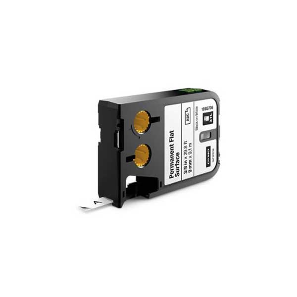 DYMO Rhino 1868736 3/8" Permanent Polyester Label Tape, Black On White, XTL, 30FT