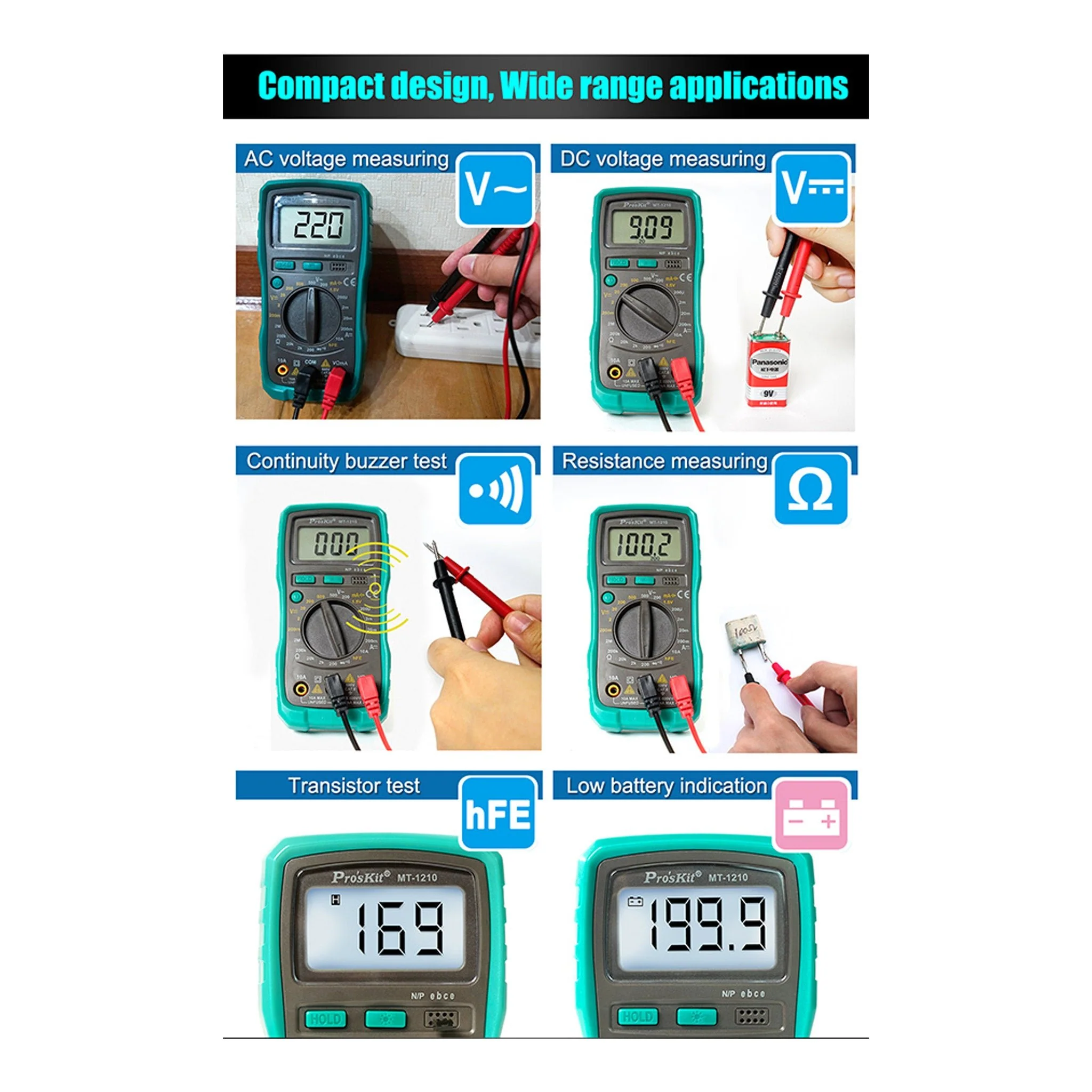 Eclipse Tools MT-1210 3 1/2 Digital Multimeter with LCD Display and Backlight - Image 5