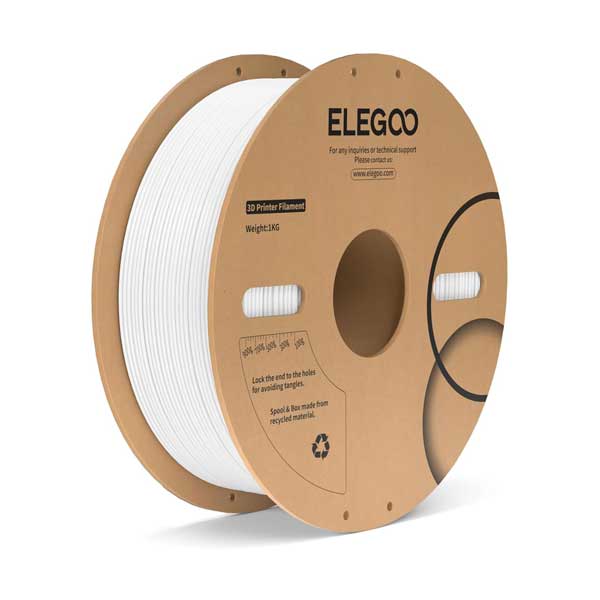 ELEGOO 1.75mm 1KG PLA+ 3D Printer Filament - White (PLA-PLUS-175-WH-1KG)