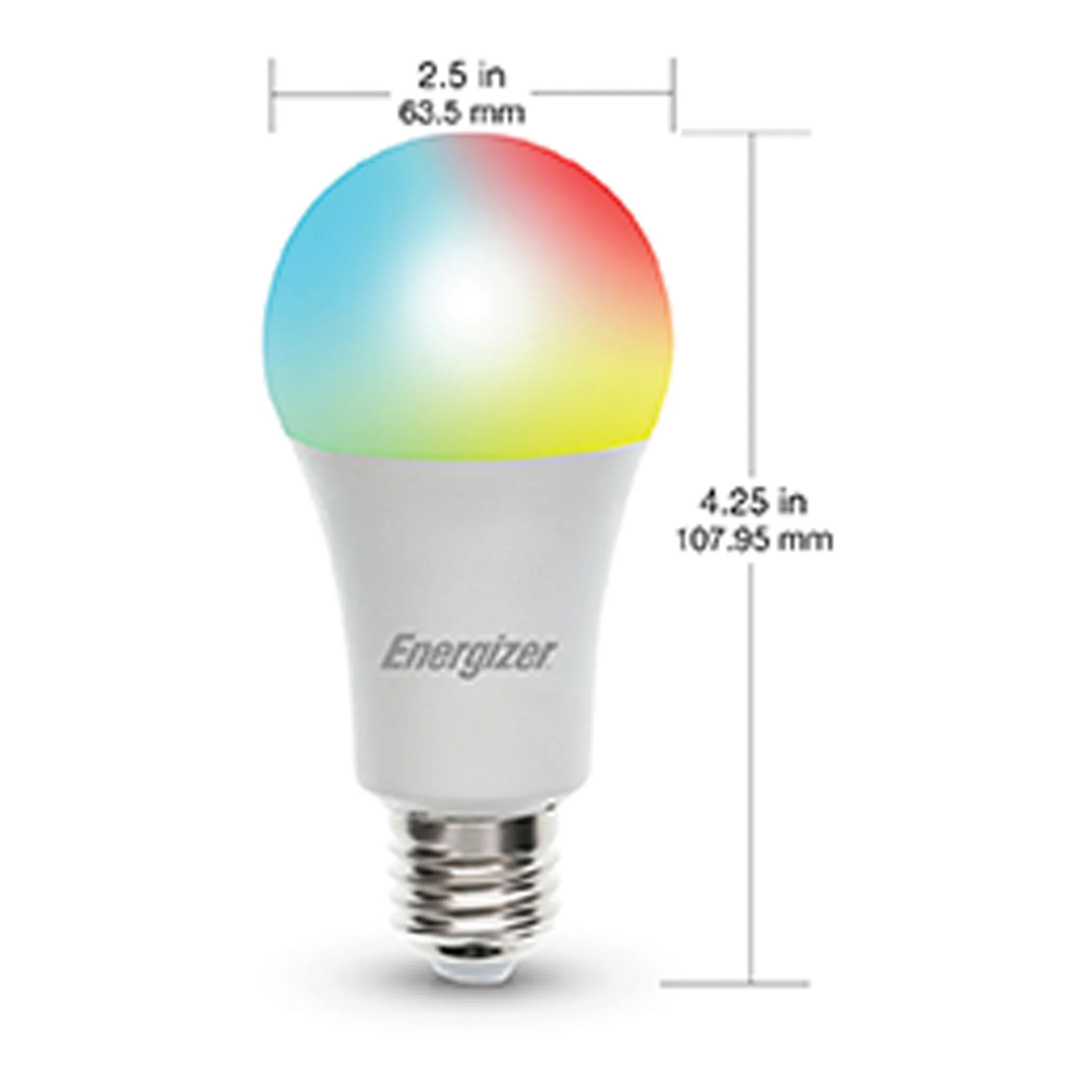Energizer EAC2-1002-RGB Smart Wifi White & Multi-Color LED A19/E26 Light Bulb - Image 3