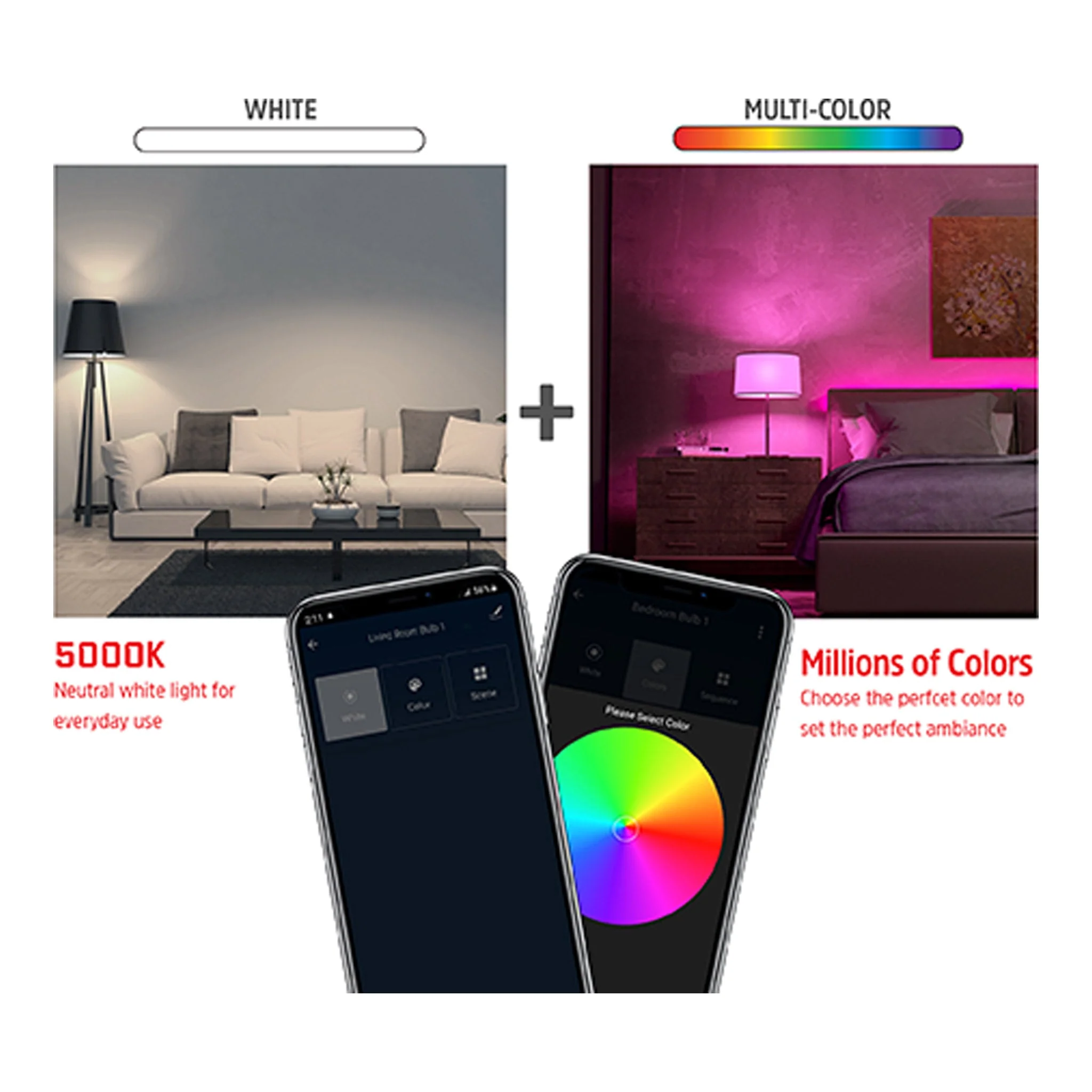 Energizer EAC2-1002-RGB Smart Wifi White & Multi-Color LED A19/E26 Light Bulb - Image 4
