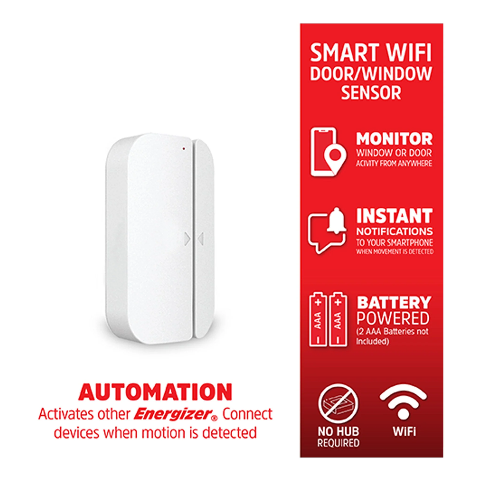Energizer EDW4-1001-WHT Smart Wifi Door/Window Sensor - Image 2