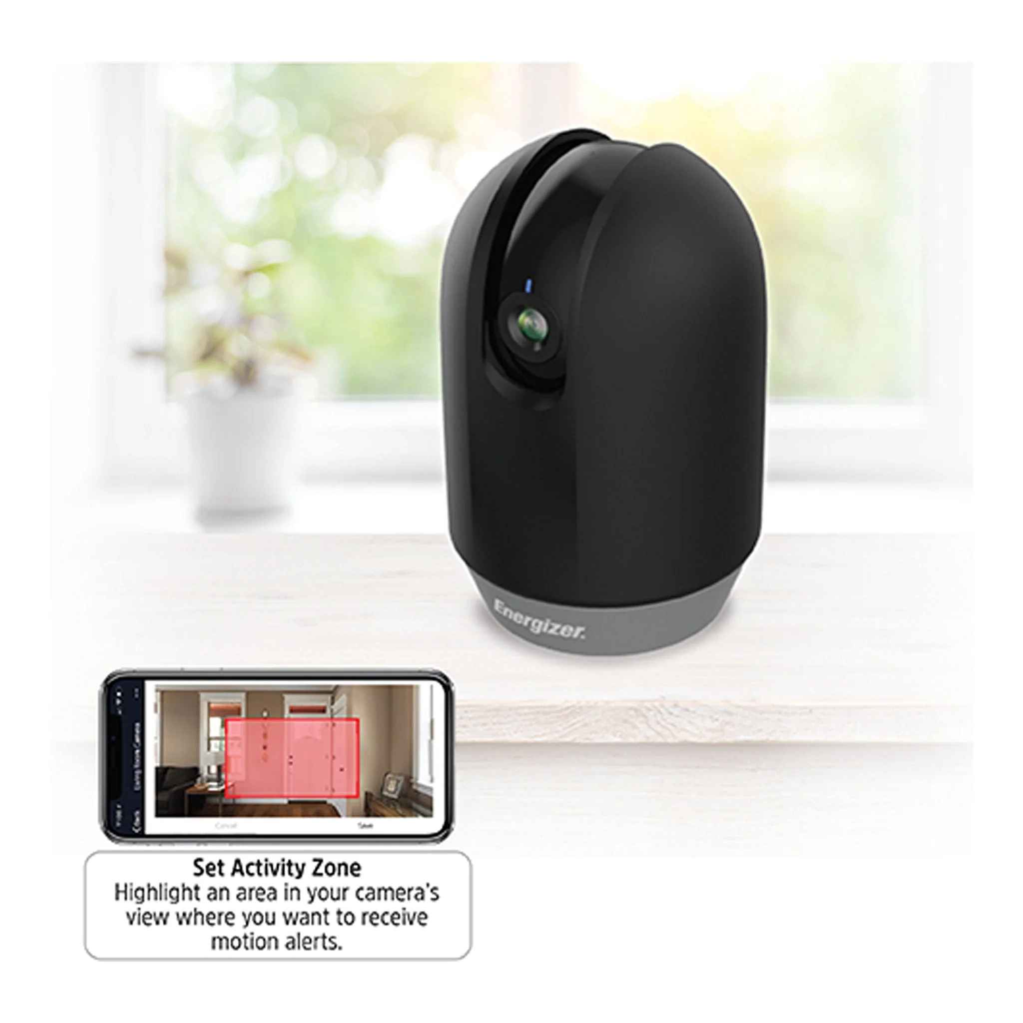 Energizer EIP1-1004-WHT White Smart Wifi 1080p Pan & Tilt Indoor Video Camera - Image 4