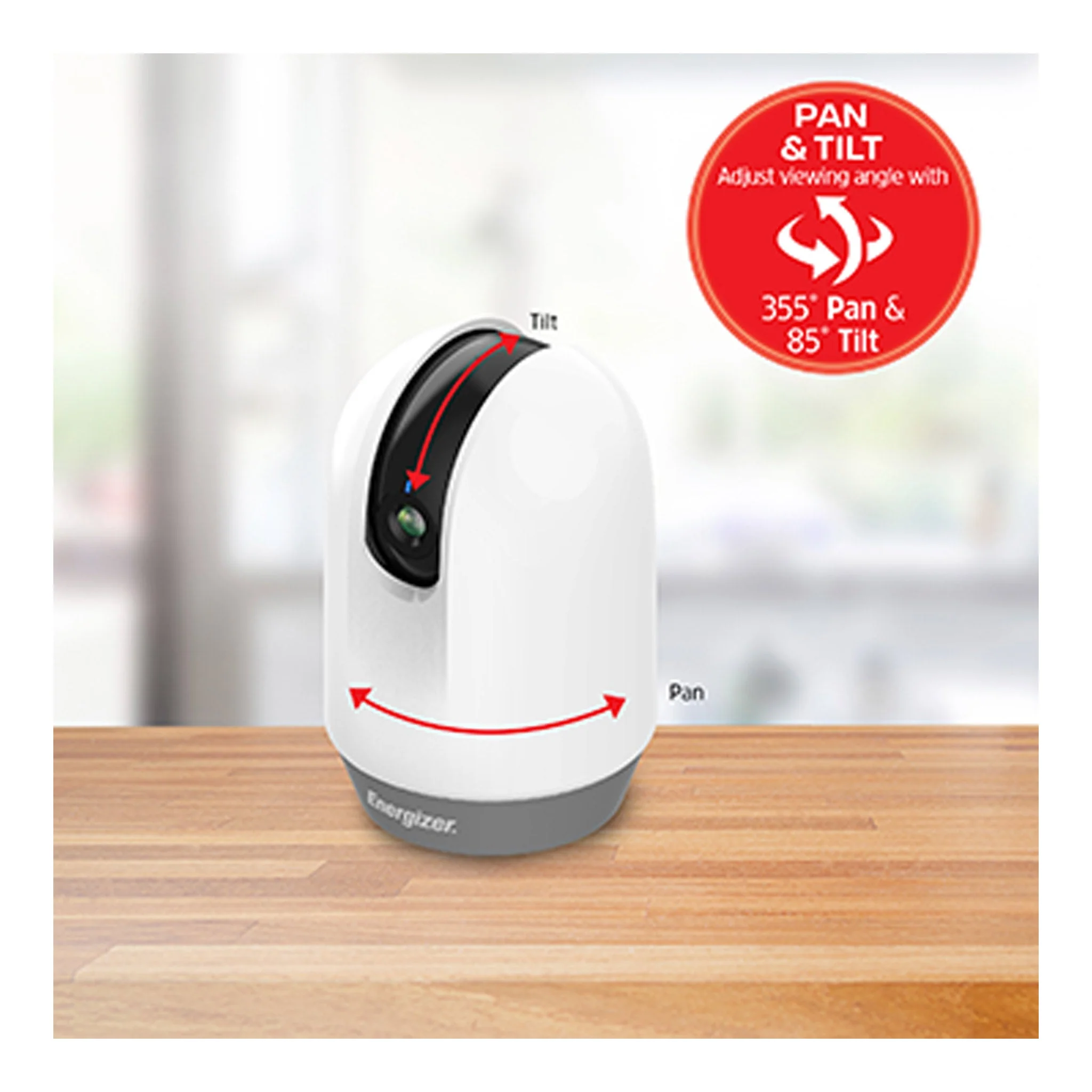 Energizer EIP1-1004-WHT White Smart Wifi 1080p Pan & Tilt Indoor Video Camera - Image 5