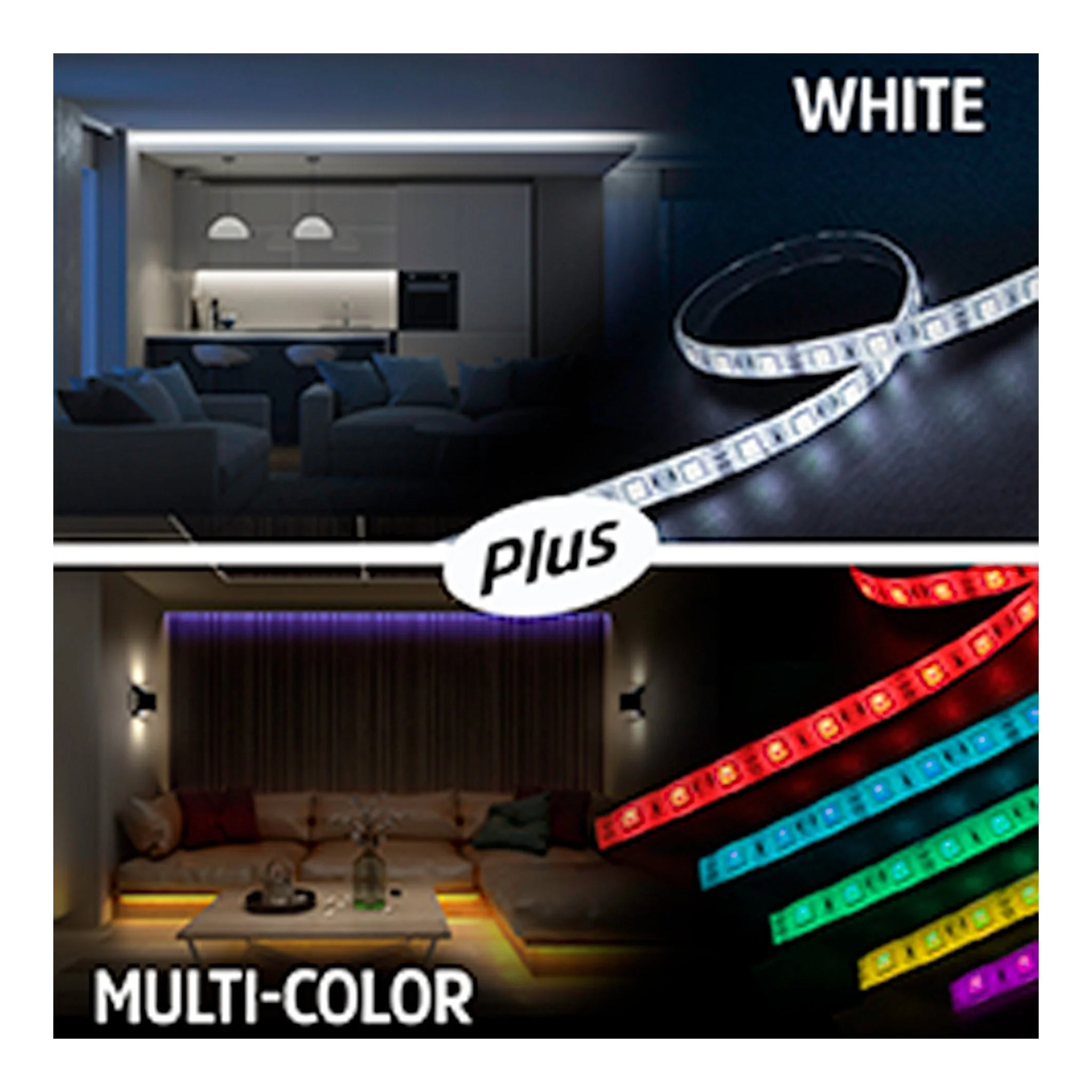 Energizer EOS2-1001-WHT 16ft Smart Wifi Multi-Color RGB LED Light Strip - Image 3