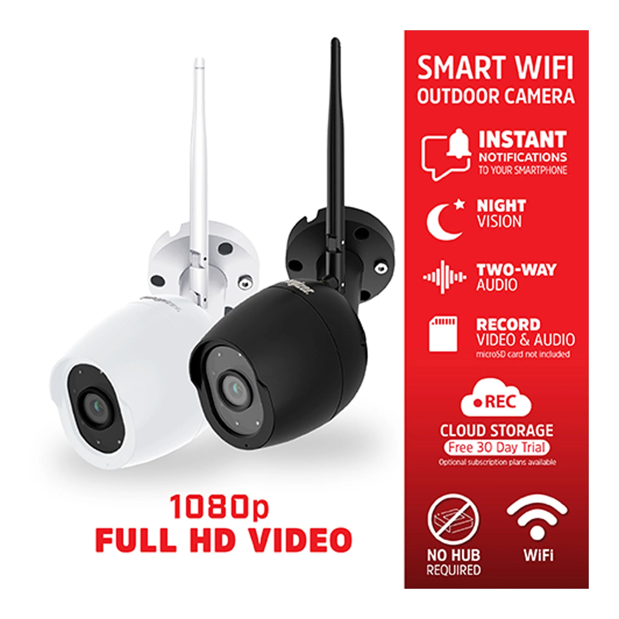 Energizer EOX1-1002-BLK Black Smart Wifi 1080p Outdoor Video Camera - Image 2