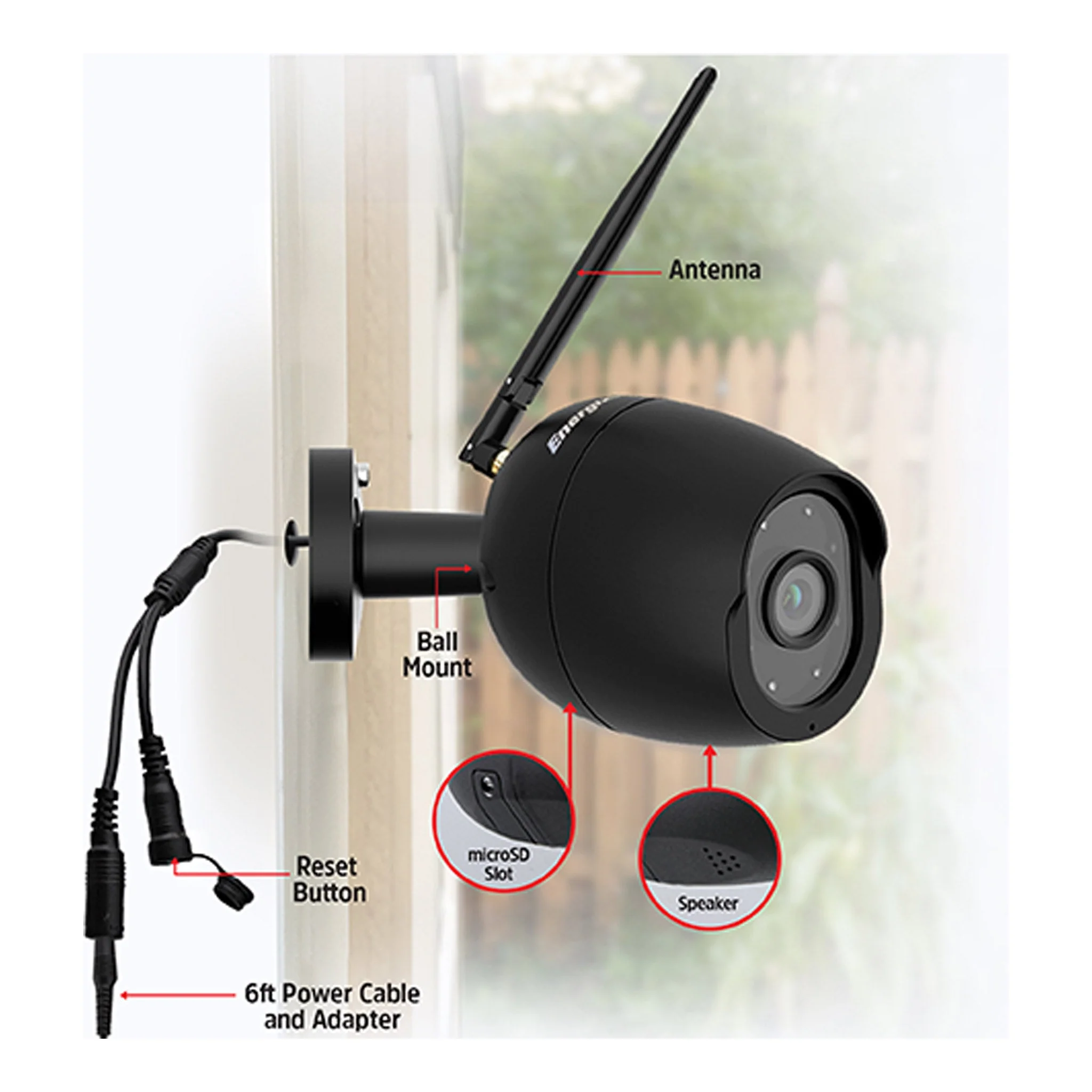 Energizer EOX1-1002-BLK Black Smart Wifi 1080p Outdoor Video Camera - Image 3