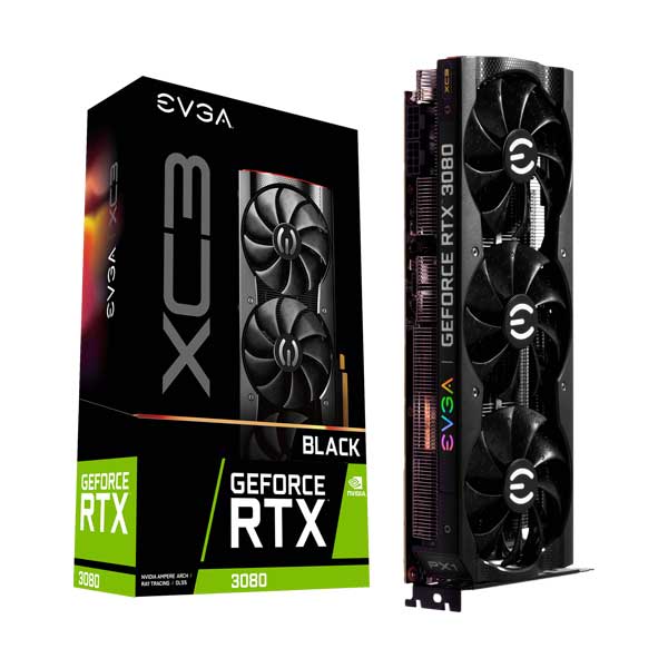 EVGA 10G-P5-3881-KR NVIDIA GeForce RTX 3080 XC3 Black Gaming with 10GB GDDR6X iCX3 Cooling and ARGB LED