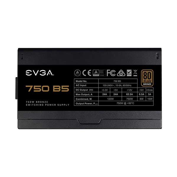 EVGA 220-B5-0750-V1 750W 80 Plus Bronze Fully Modular Power Supply - Image 2
