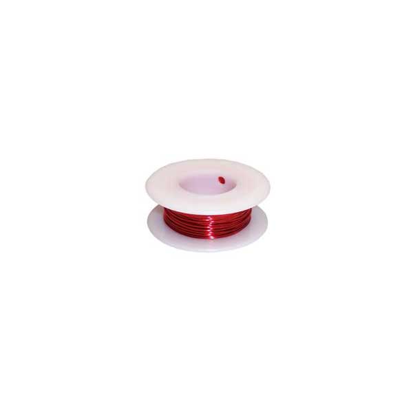 24AWG Magnet Wire, Enameled Copper, Solid, Red, 100FT Roll