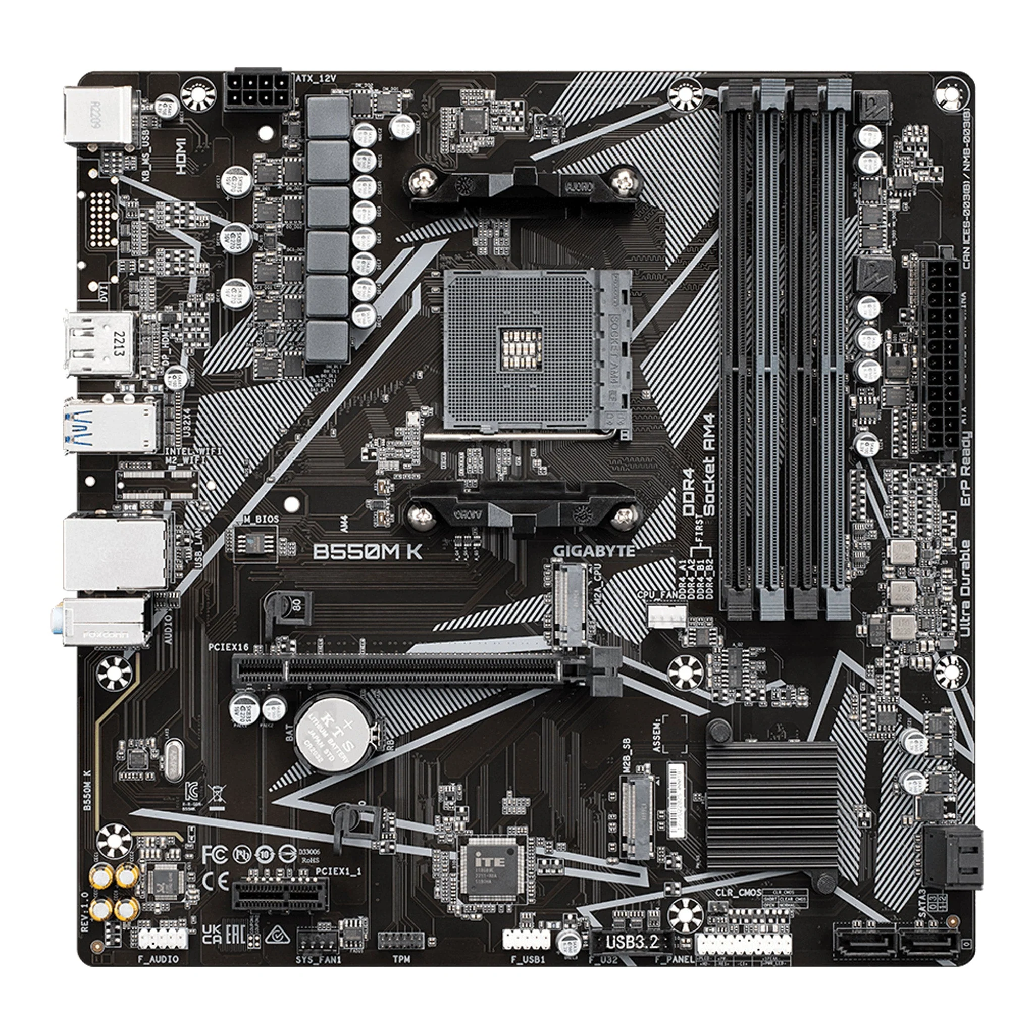 Gigabyte B550M K AMD AM4 B550 Ultra Durable Motherboard - Image 3