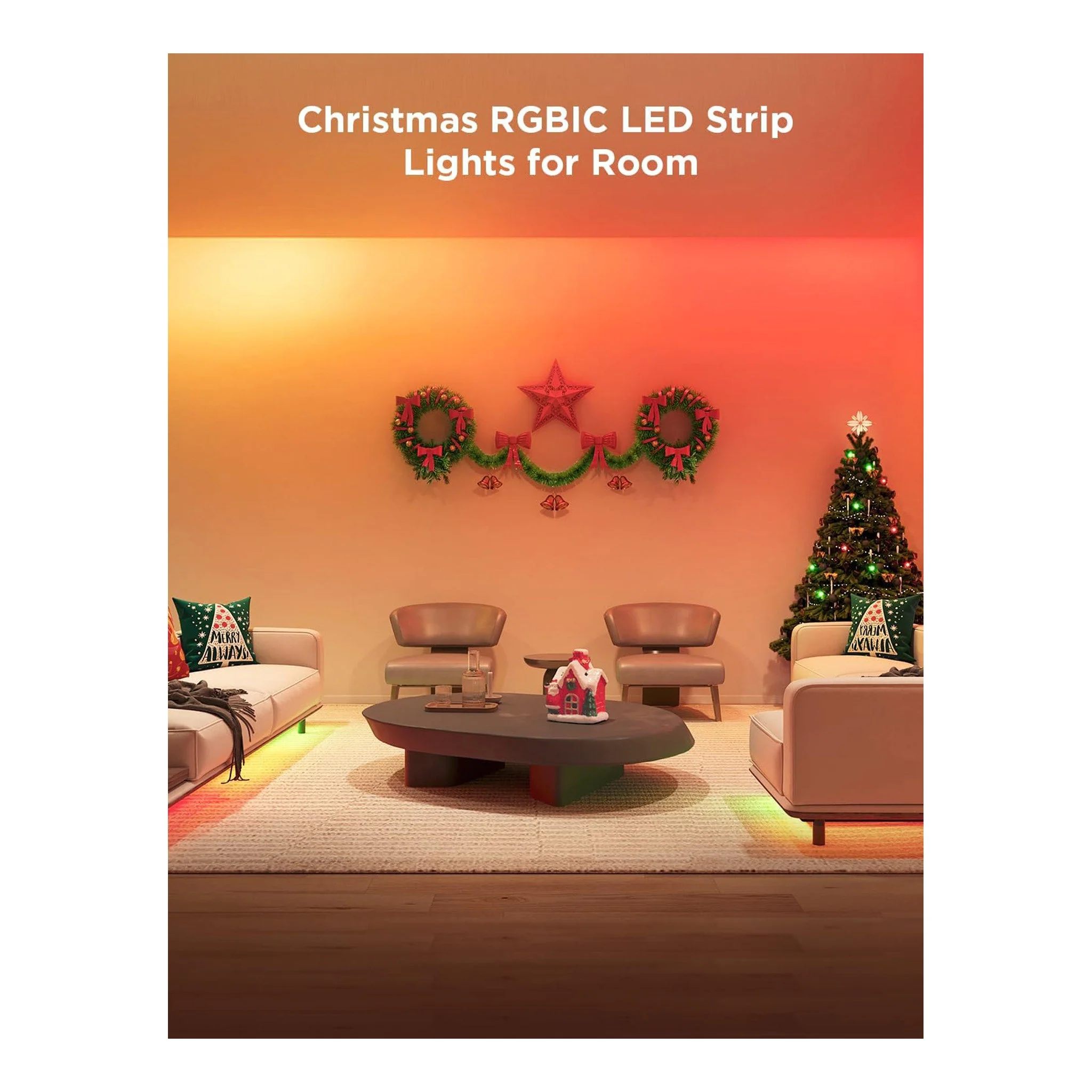 Govee H617A1D1 16.4ft Indoor RGBIC Smart LED Strip Lights - Image 9