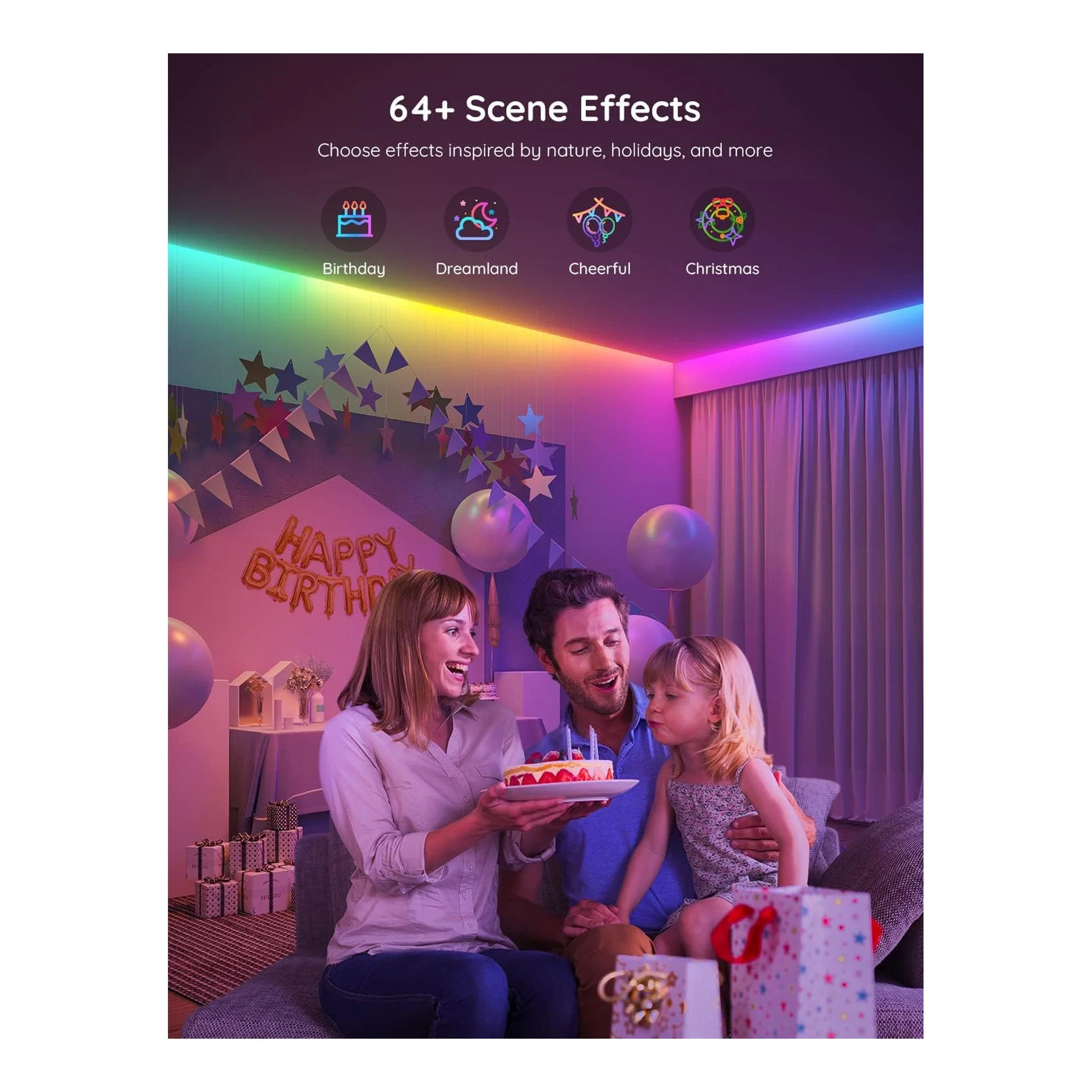 Govee H617C1D1 32.8ft Indoor RGBIC Smart LED Strip Lights - Image 6