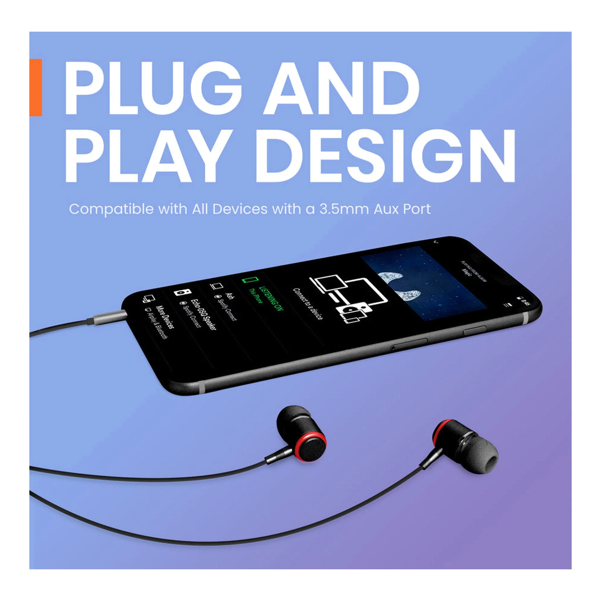 Helix ETHAUD35 3.5mm HD Audio High Fidelity Earbuds - Black - Image 2