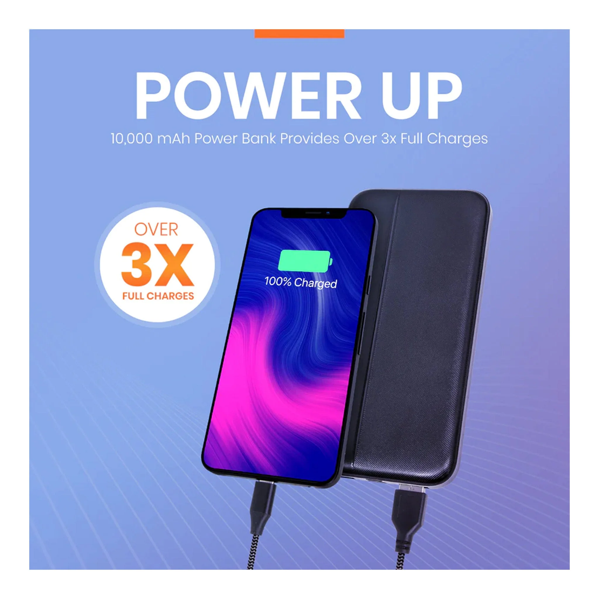 Helix ETHPB10PD 10,000 mAh Power Bank with Dual USB-A Ports - Image 3