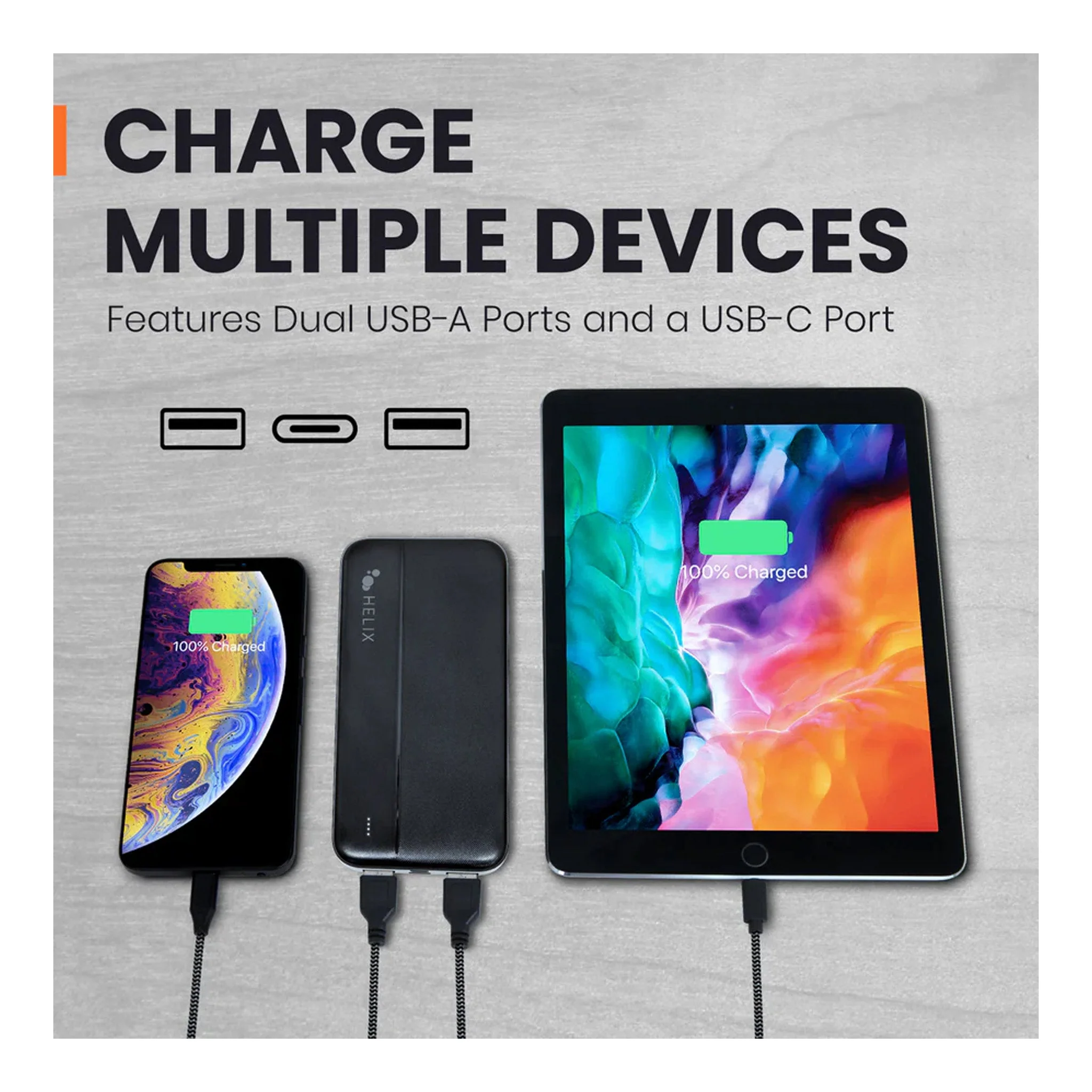 Helix ETHPB10PD 10,000 mAh Power Bank with Dual USB-A Ports - Image 4