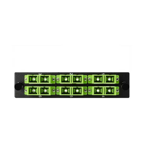 HellermannTyton VFAP6DSMASCZ Fiber Adapter Panel Preloaded, 6 Port, SC SMA, Green