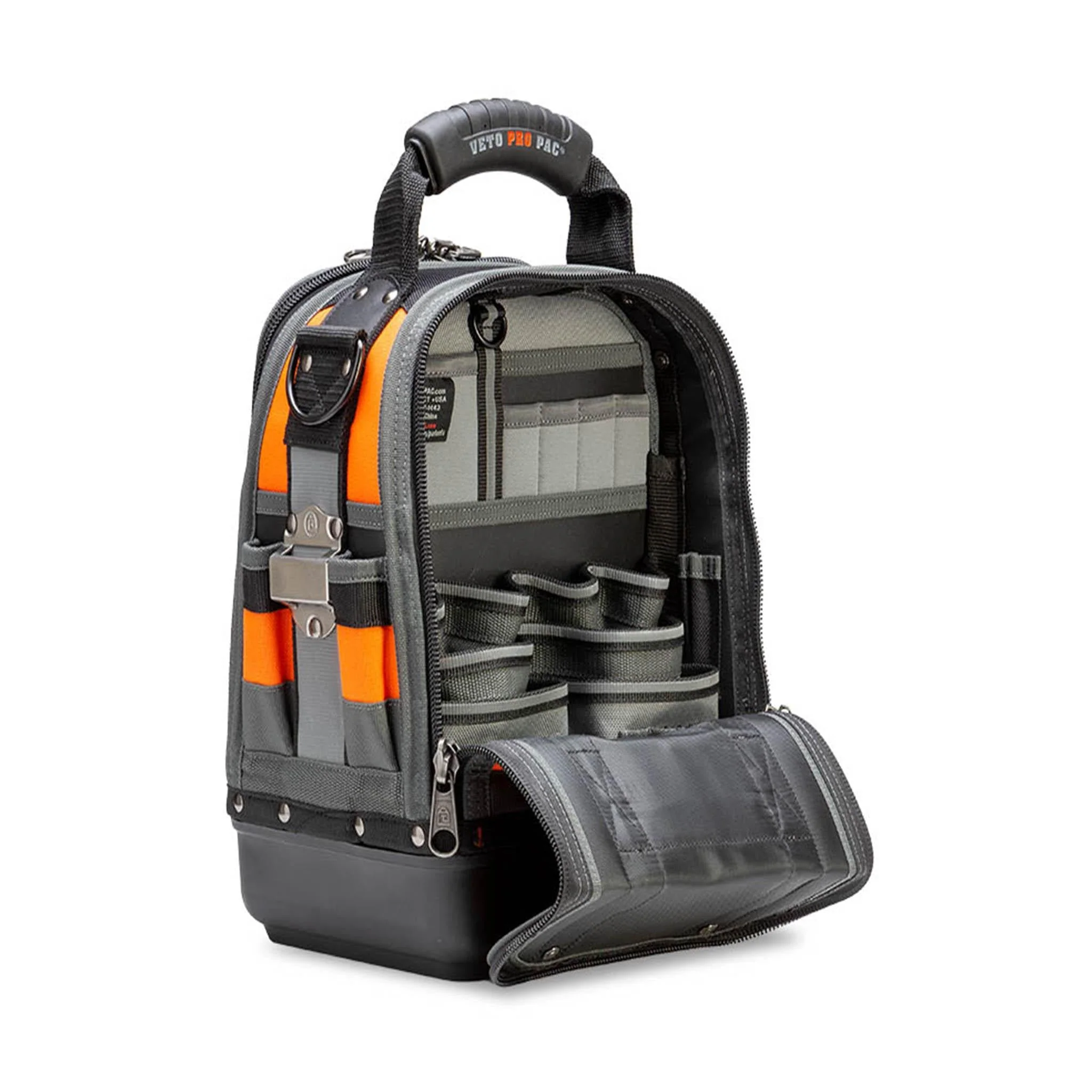 Veto Pro Pac TECH MCT HI-VIZ ORANGE 44-Pocket Compact Tool Bag with Hi-Viz Construction and Reflective Accents - Image 3