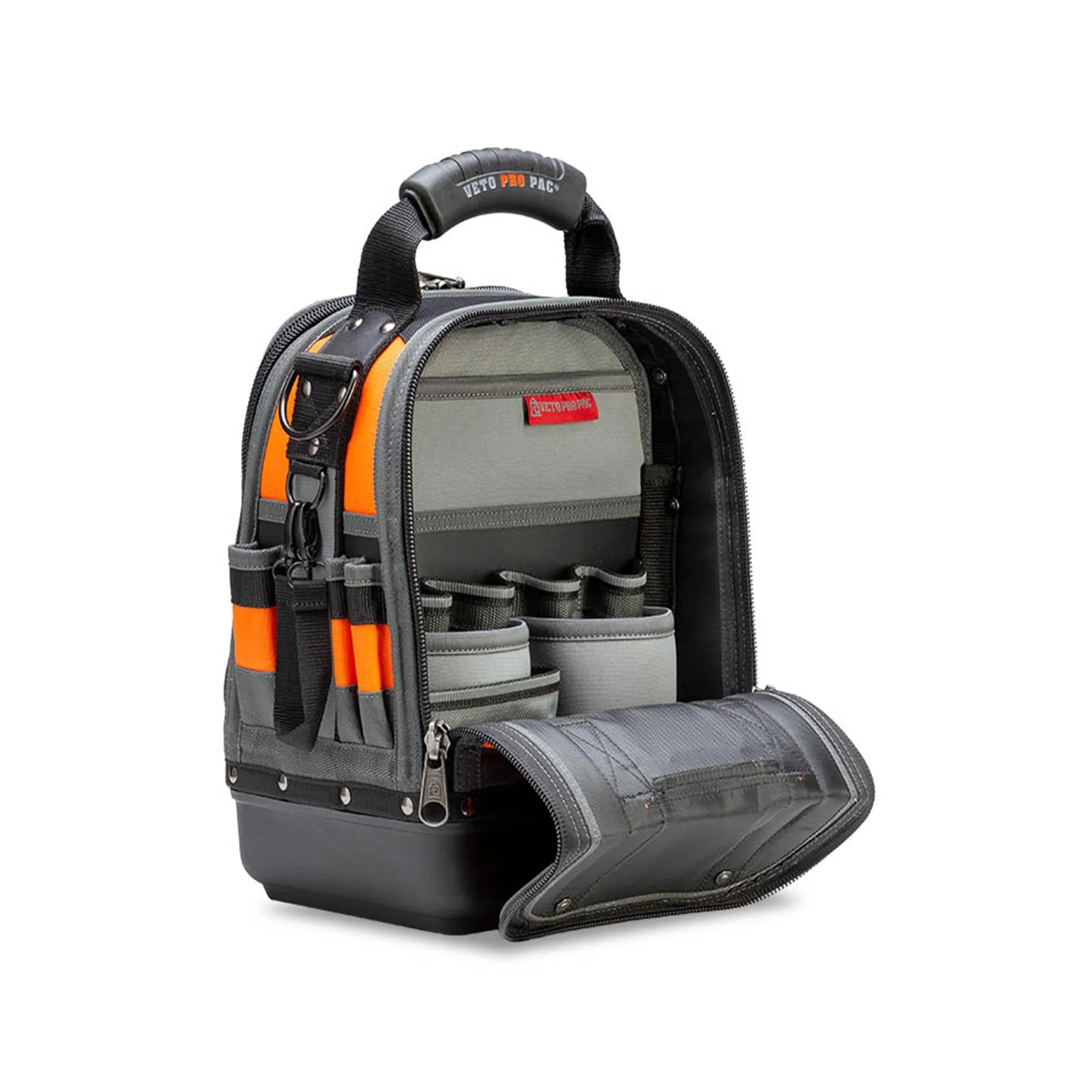 Veto Pro Pac TECH MCT HI-VIZ ORANGE 44-Pocket Compact Tool Bag with Hi-Viz Construction and Reflective Accents - Image 4
