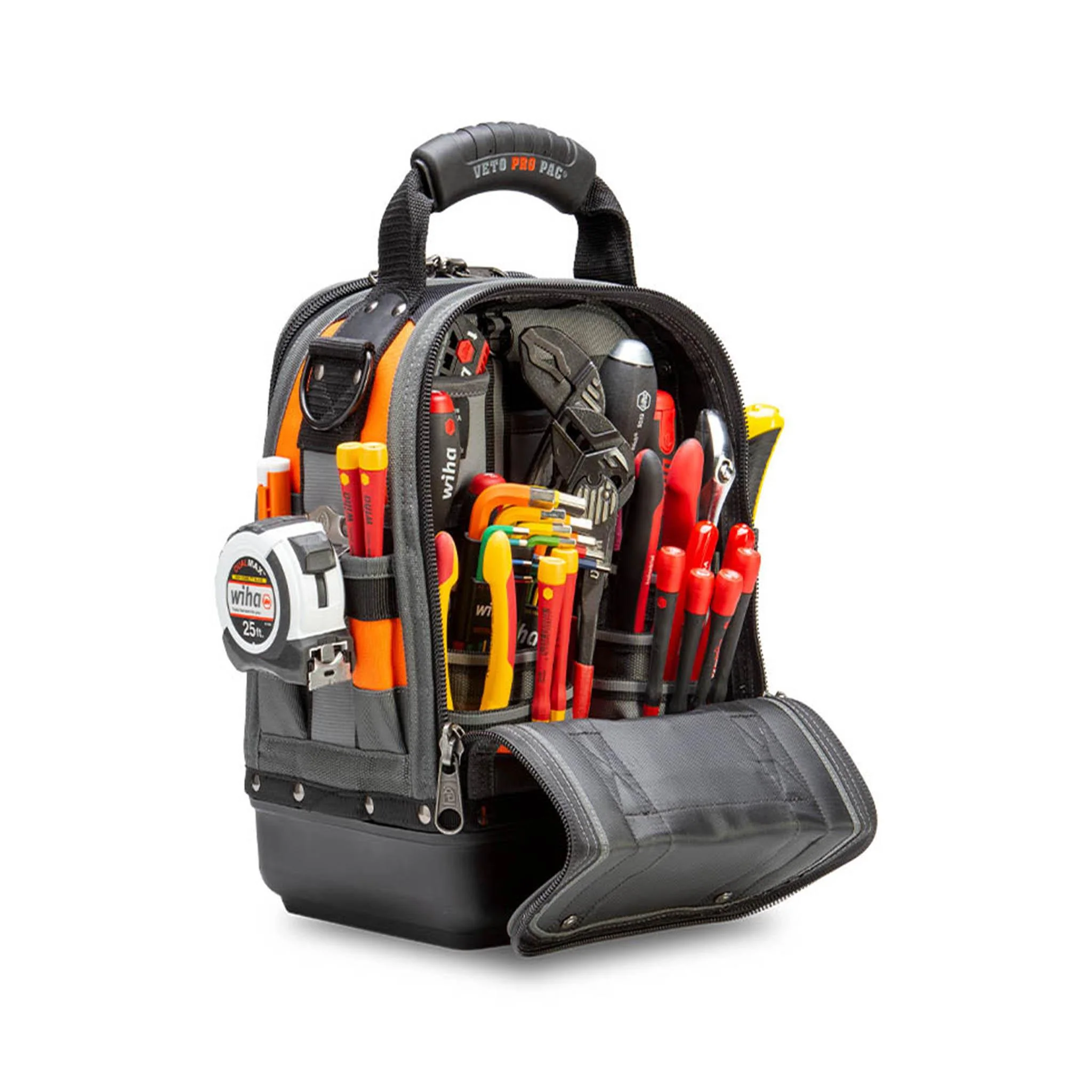 Veto Pro Pac TECH MCT HI-VIZ ORANGE 44-Pocket Compact Tool Bag with Hi-Viz Construction and Reflective Accents - Image 5