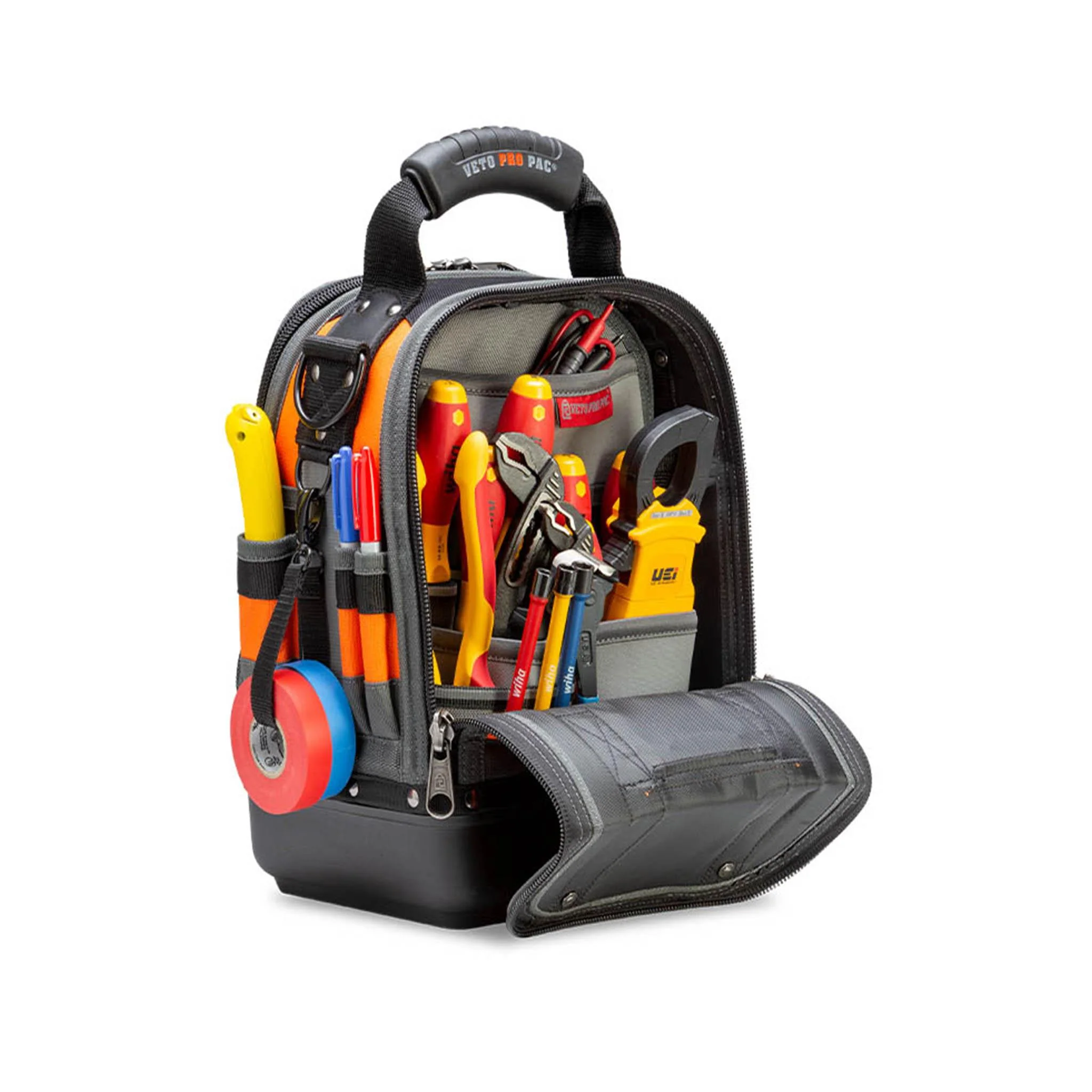 Veto Pro Pac TECH MCT HI-VIZ ORANGE 44-Pocket Compact Tool Bag with Hi-Viz Construction and Reflective Accents - Image 6