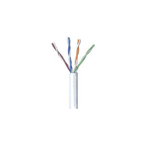 White Cat5e Plenum (CMP) Cable, 24AWG, 4-Pair, 350MHz, FR PVC, 1000FT Box