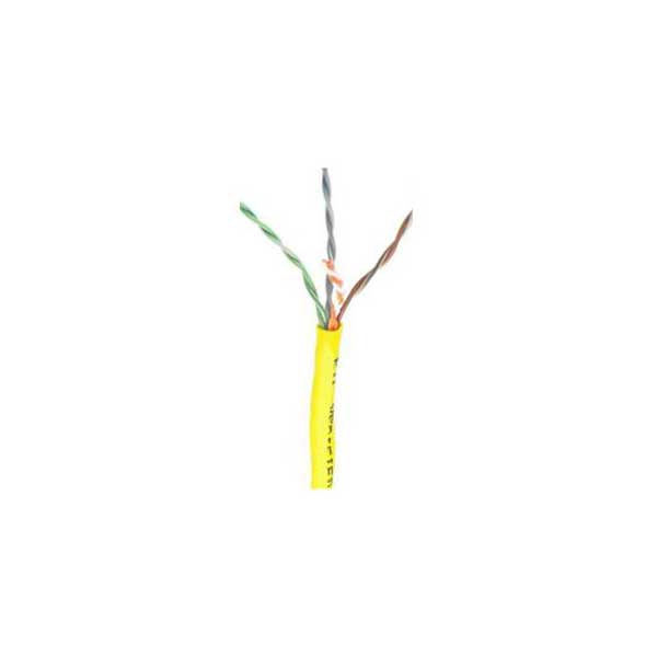 Yellow Cat5e Plenum (CMP) Cable, 24AWG, 4-Pair, 350MHz, FR PVC, Sold By The Foot
