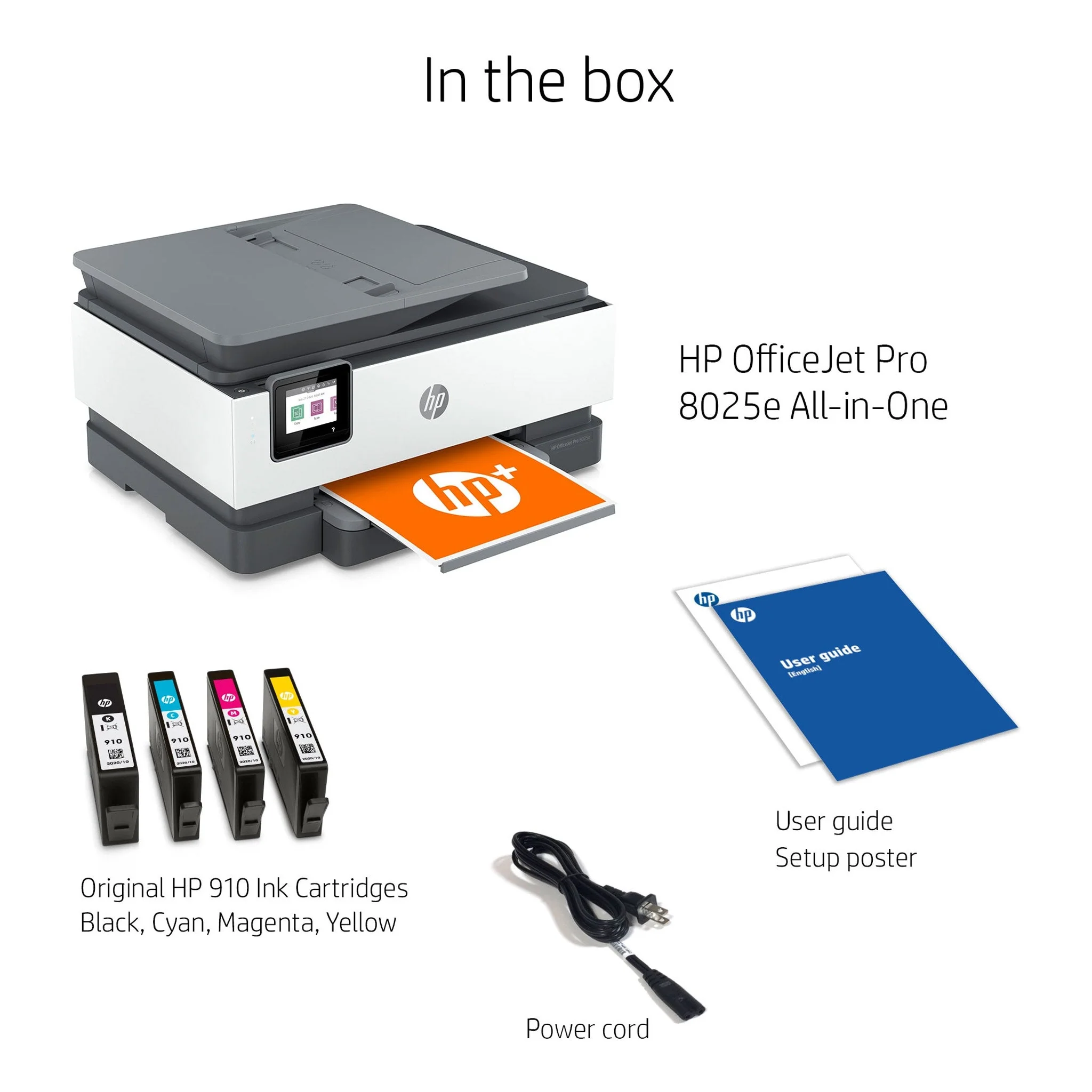 HP 1K7K3A#B1H OfficeJet Pro 8025e All-in-One Color Inkjet Printer/Copier/Fax/Scanner - Image 9