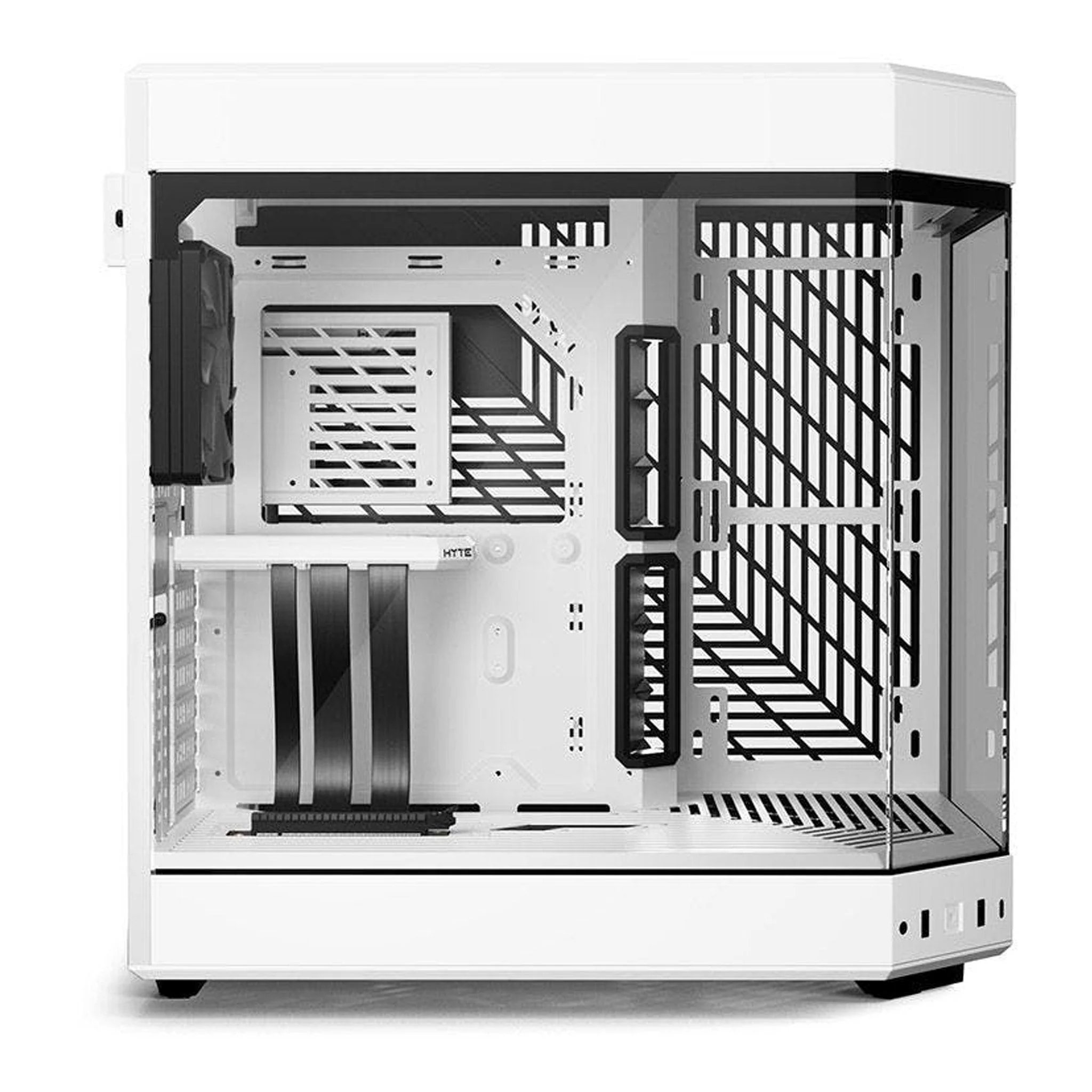 HYTE CS-HYTE-Y60-WW Modern Aesthetic Dual Chamber Mid-Tower ATX Computer Gaming Case with PCIE 4.0 Riser Cable Included - Snow White - Image 5