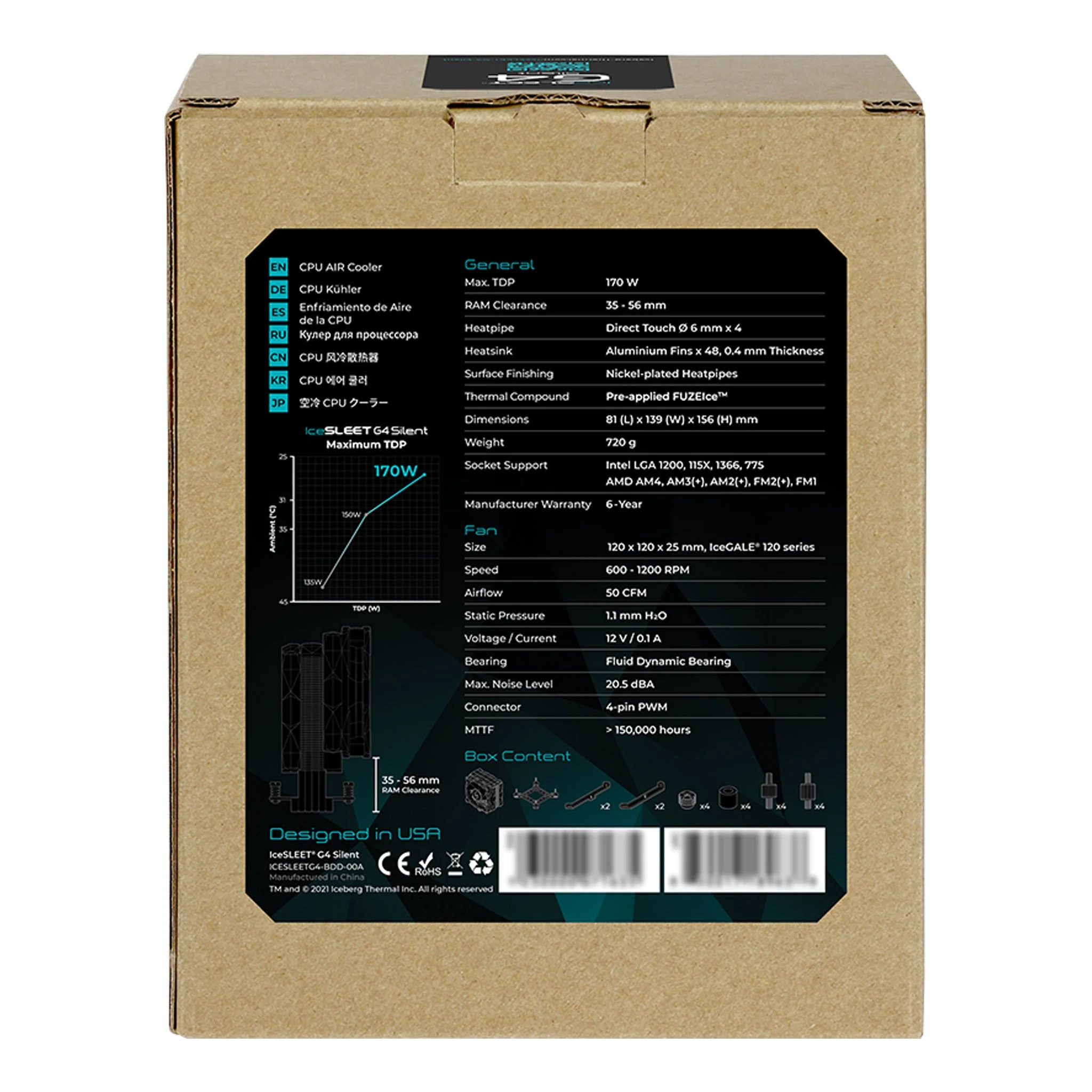 Iceberg Thermal ICESLEETG4-BDD-00A IceSLEET G4 Silent Performance CPU Cooler - Image 8