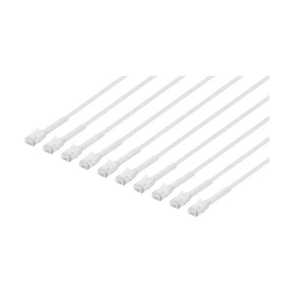 Intellinet 1ft Cat6 U/UTP FlexiBoot Slim Network Patch Cable | White | 10-Pack | 745284
