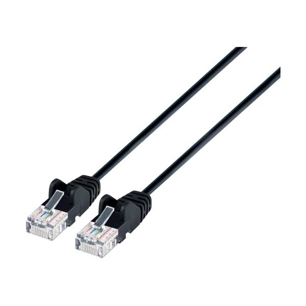 Intellinet 1ft Cat6 U/UTP Slim Network Patch Cable | Black | 742443
