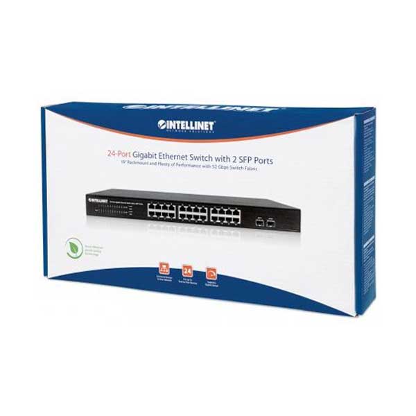 Intellinet 561044 24-Port Gigabit Ethernet Switch with 2 SFP Ports - Image 3