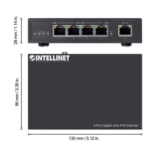 Intellinet 561617 4-Port Gigabit Ultra PoE Extender - Image 3