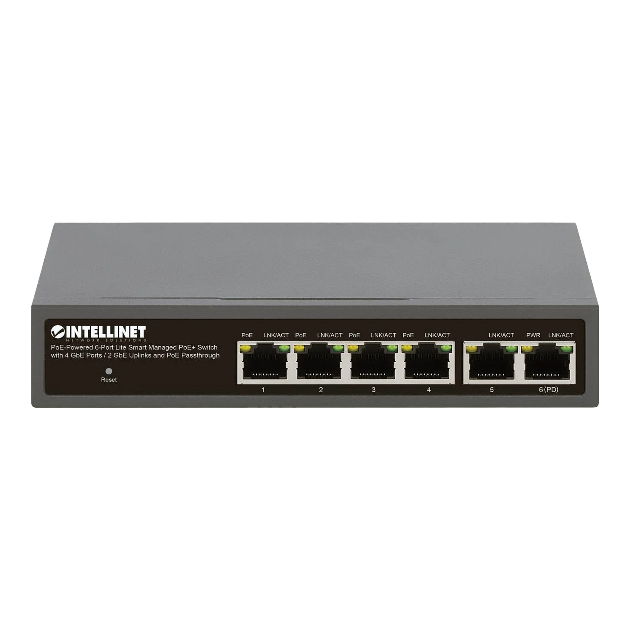 Intellinet 562034 6-Port PoE+ Lite Smart Managed Gigabit Switch with 4GbE Ports/2GbE Uplinks - Image 2