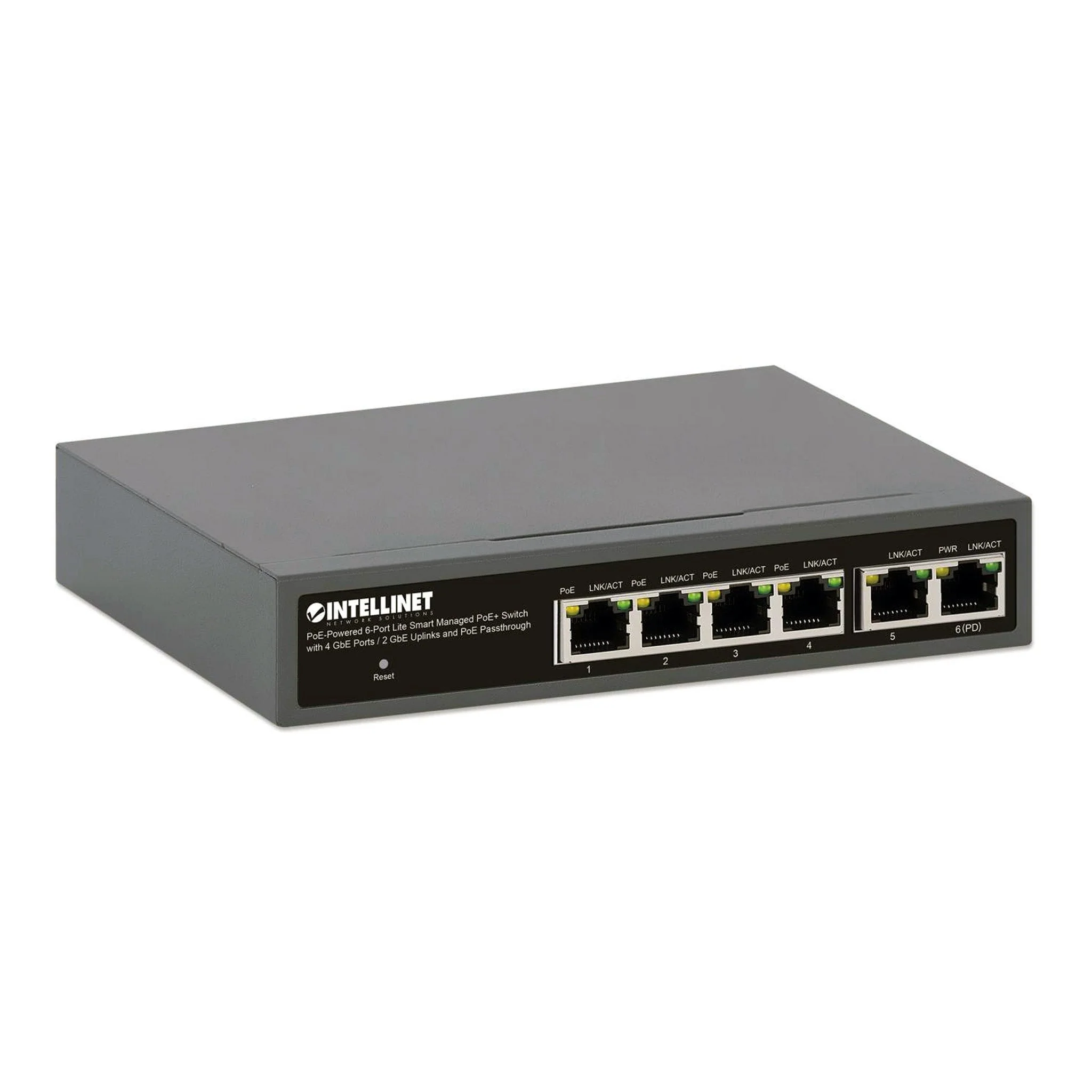 Intellinet 562034 6-Port PoE+ Lite Smart Managed Gigabit Switch with 4GbE Ports/2GbE Uplinks - Image 3