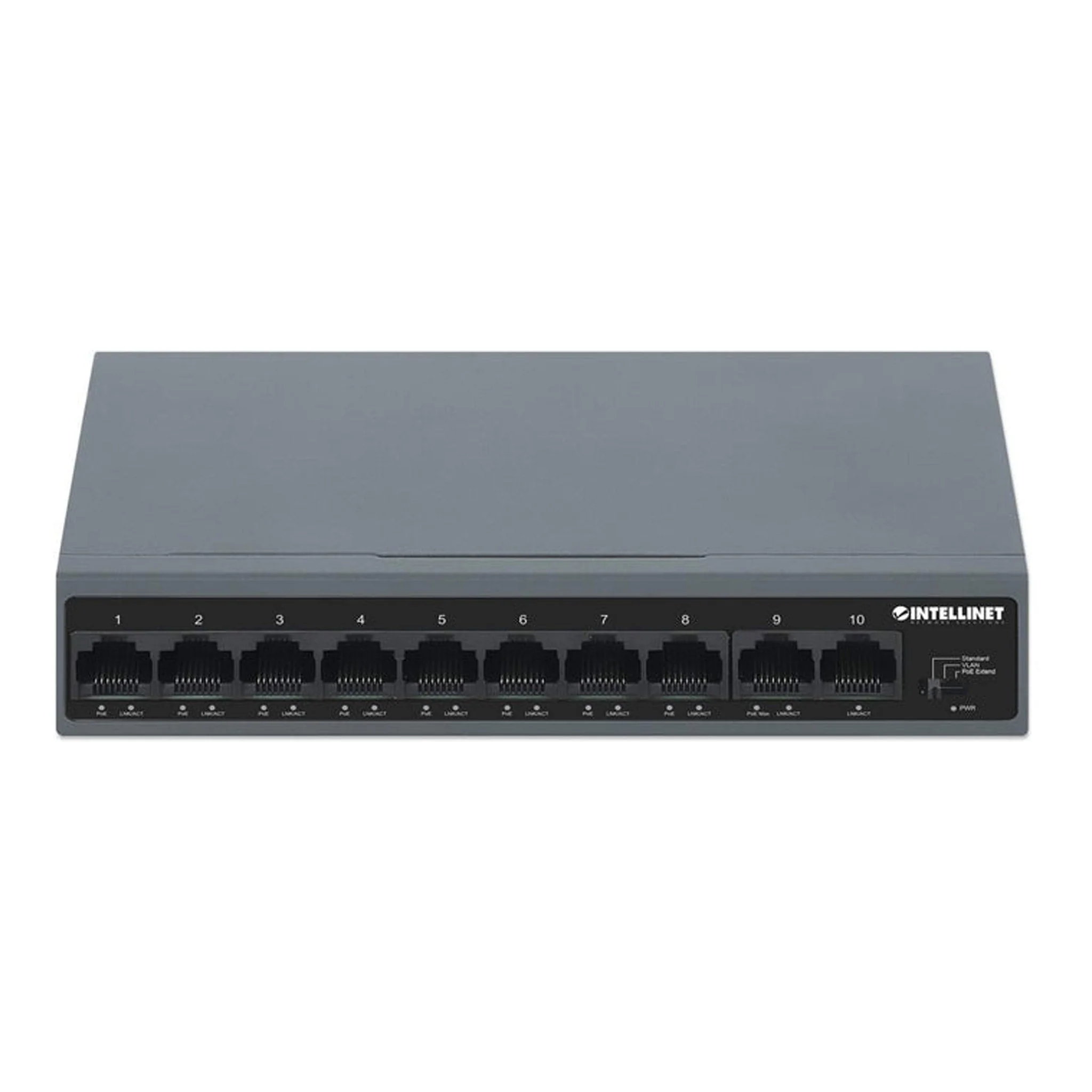 Intellinet 562102 10-Port PoE+ Switch with 8 Fast Ethernet Ports and 2 FE Uplinks - Image 2
