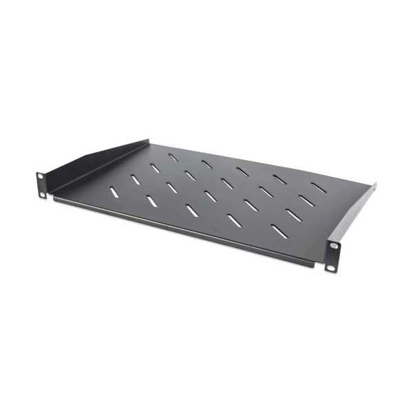 Intellinet 714891 19" 1U Vented Cantilever Shelf with Black Powder Coating