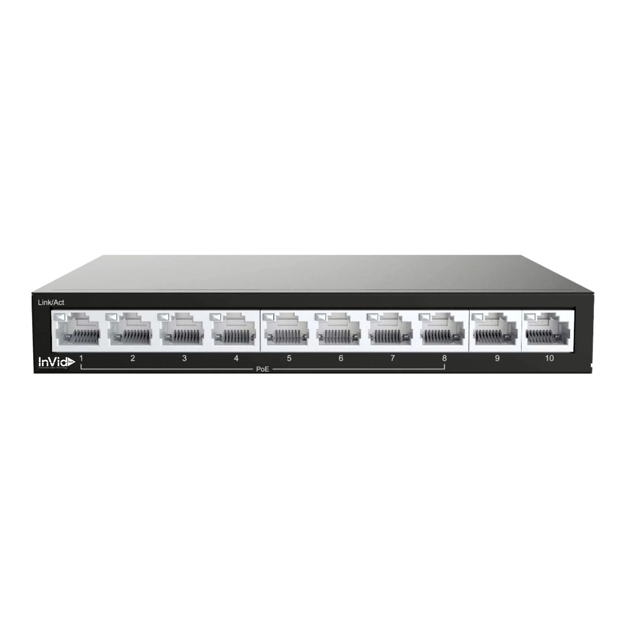 InVidTech VIS-LRPOE8-2AN 8-Port PoE 100Mbps Switch with 2 Uplink Ports