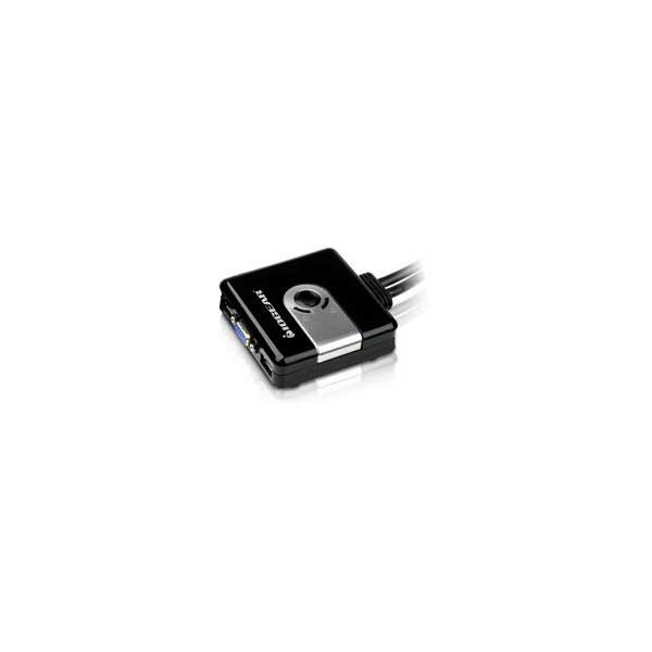 IOGEAR GCS42UW6 2-Port Compact USB VGA KVM with Built-in Cables