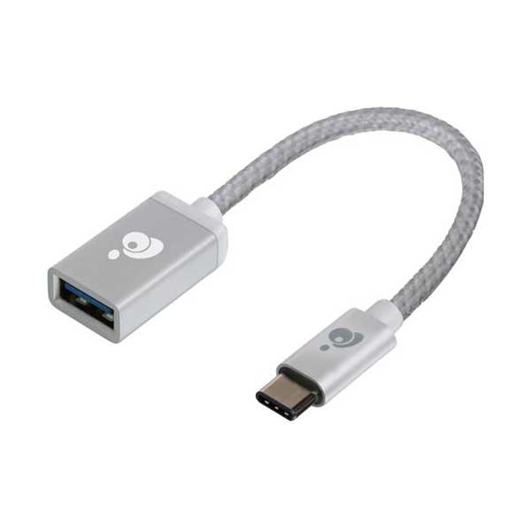 IOGEAR G2LU3CAF10-SIL Silver Charge & Sync USB-C to USB Type-A Adapter - Image 2