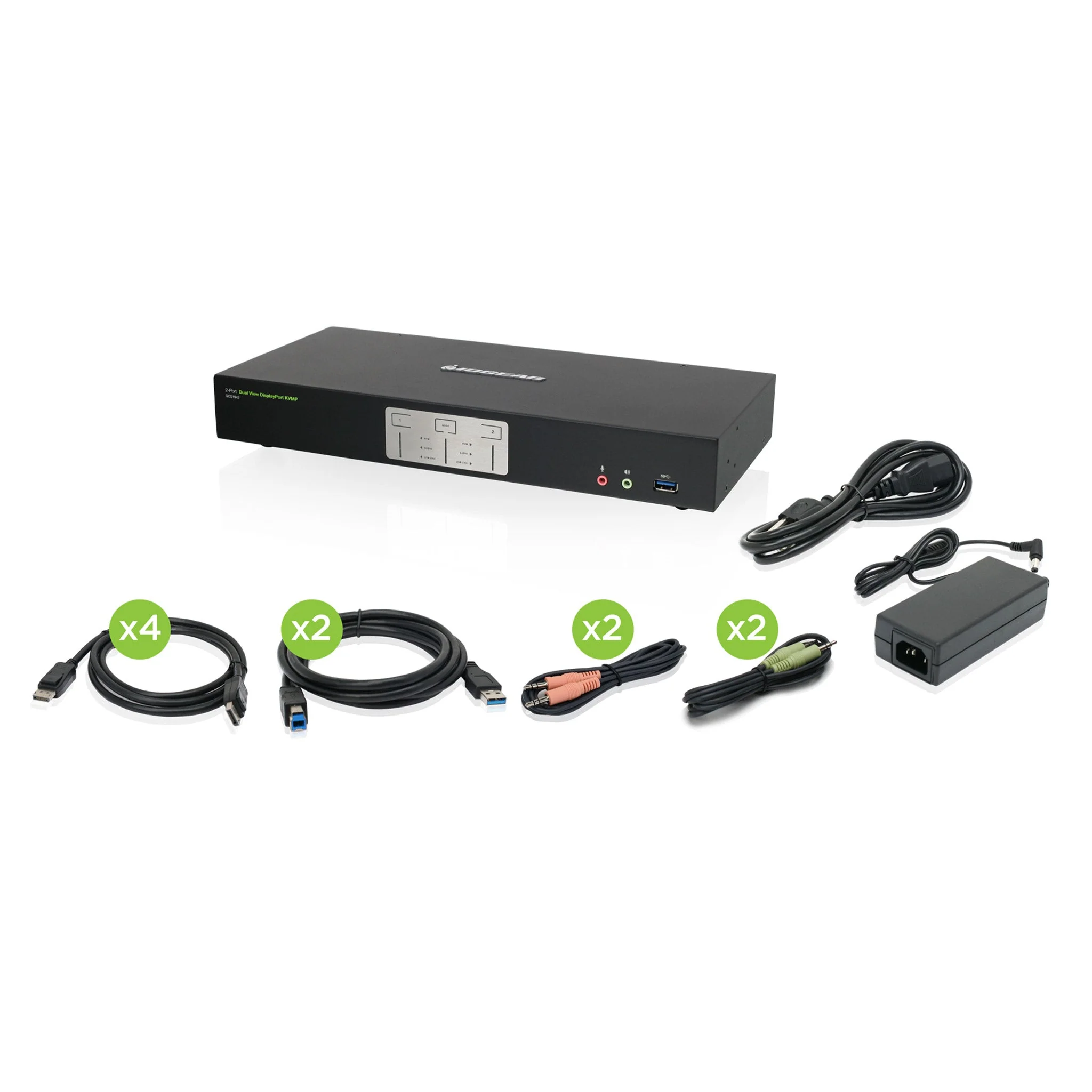 IOGEAR GCS1942 2-Port 4K Dual View DisplayPort KVMP with USB 3.0 Hub and Audio - Image 4